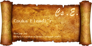 Csuka Elemér névjegykártya